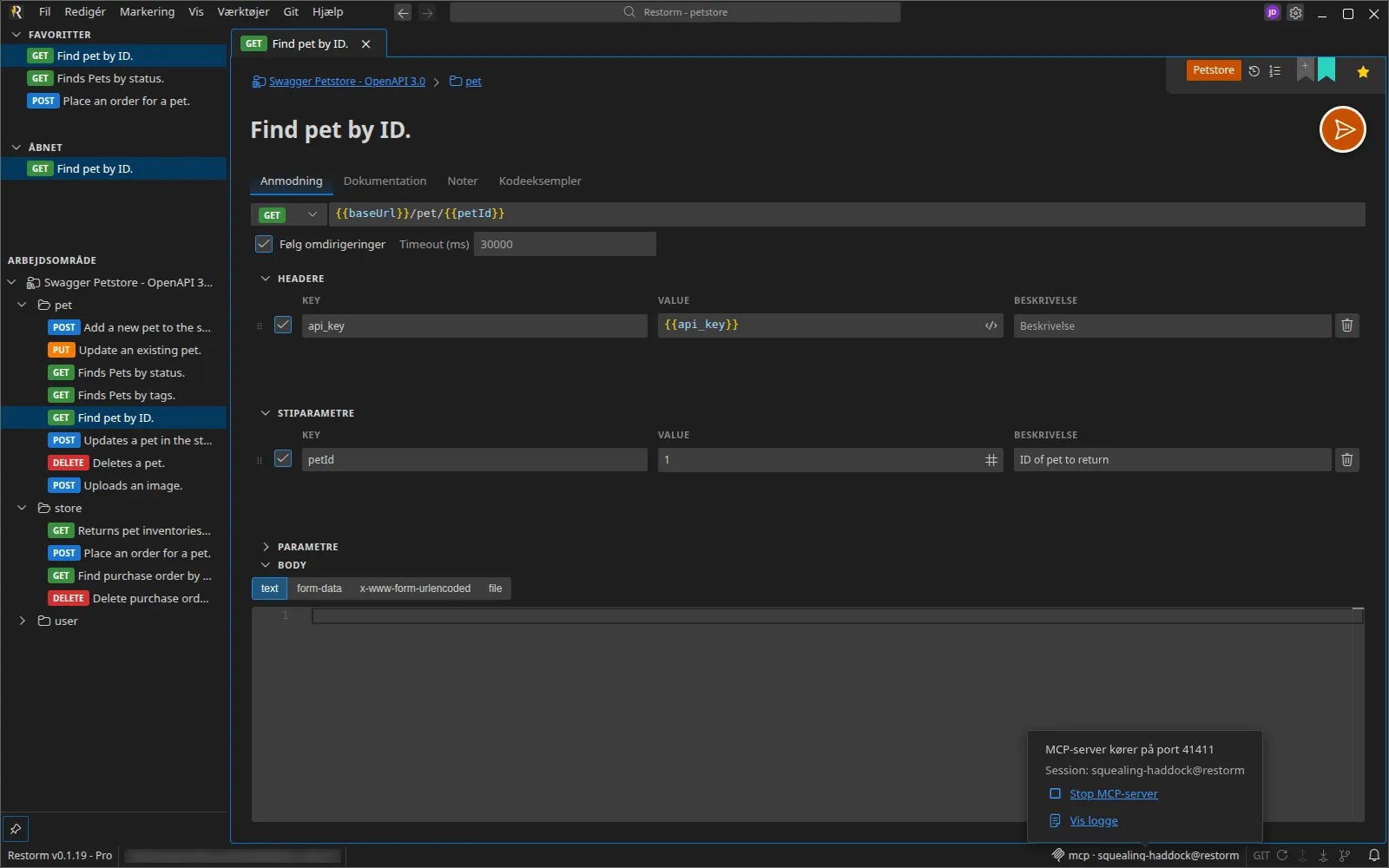 Panelet »MCP-logge«: to tidsstemplede værktøjskald med deres JSON-argumenter og det skærmbillede, det ene af dem returnerede, vist som miniature